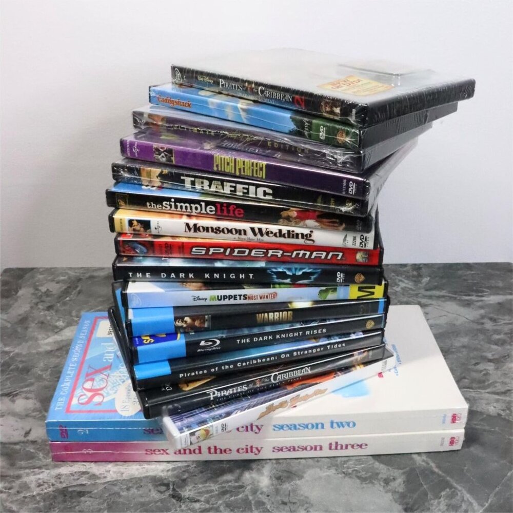 17pc Bundle Wholesale Lot DVD Blu-Ray Disc Movies Dark Knight, Pirates, Muppets